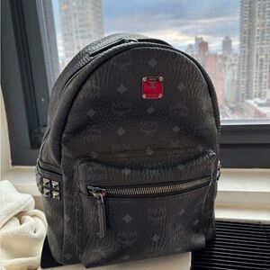 MCM Black Leather Backpack